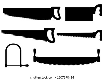 Detail Hand Saw Silhouette Nomer 13