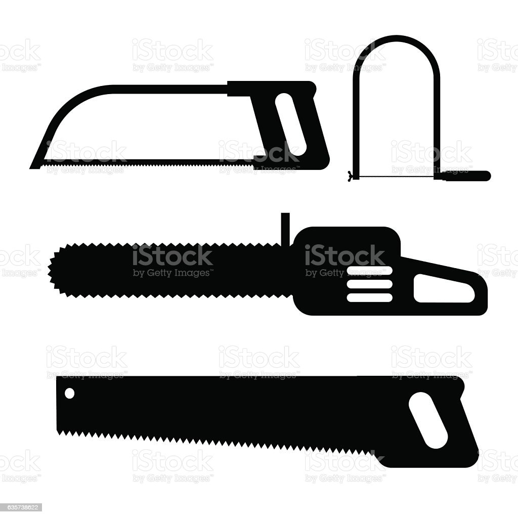 Detail Hand Saw Silhouette Nomer 30