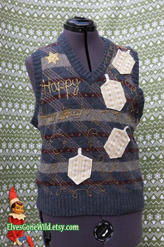 Detail Hanukkah Sweater Vest Nomer 3