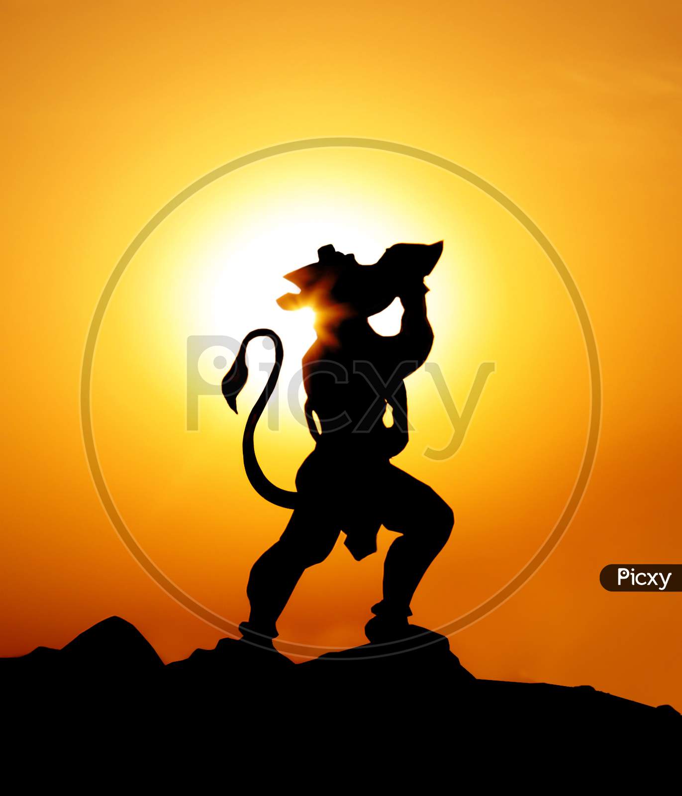 Detail Hanuman Silhouette Nomer 3