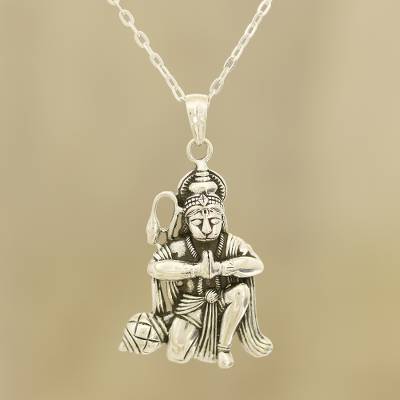 Detail Hanuman Silver Locket Nomer 20