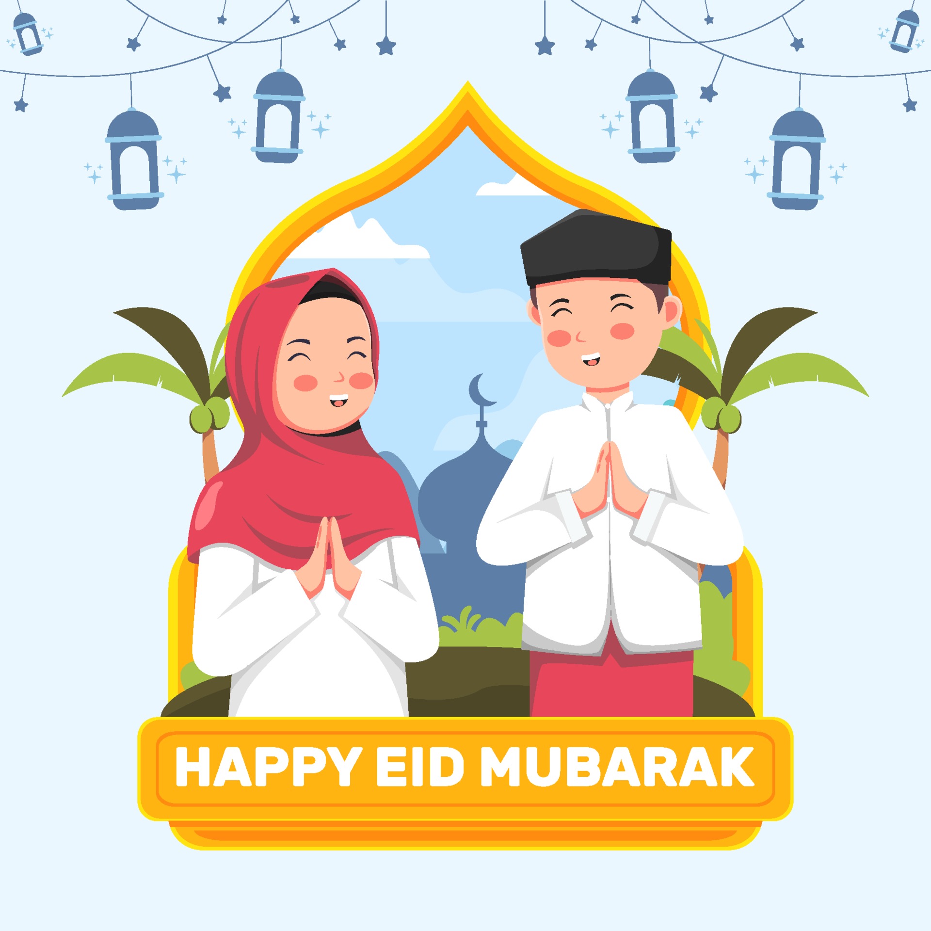 Happy Eid Mubarak Vector - KibrisPDR