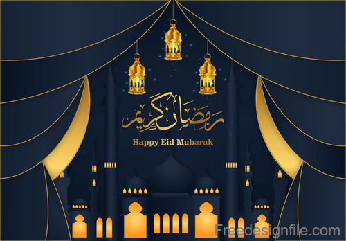 Detail Happy Eid Mubarak Vector Nomer 30