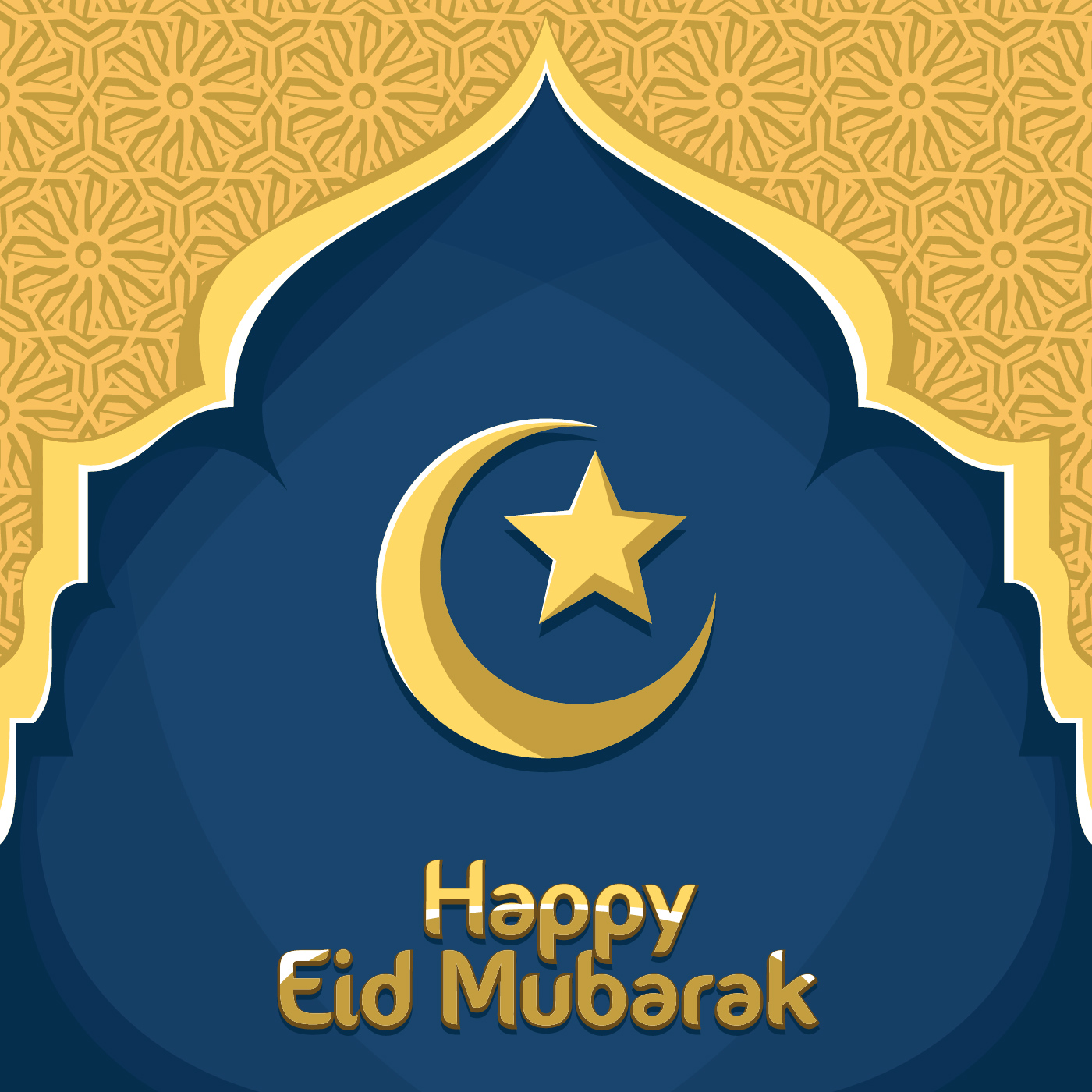 Detail Happy Eid Mubarak Vector Nomer 35