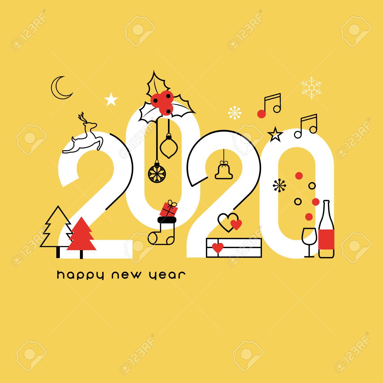 Happy New Year 2020 Illustration - KibrisPDR