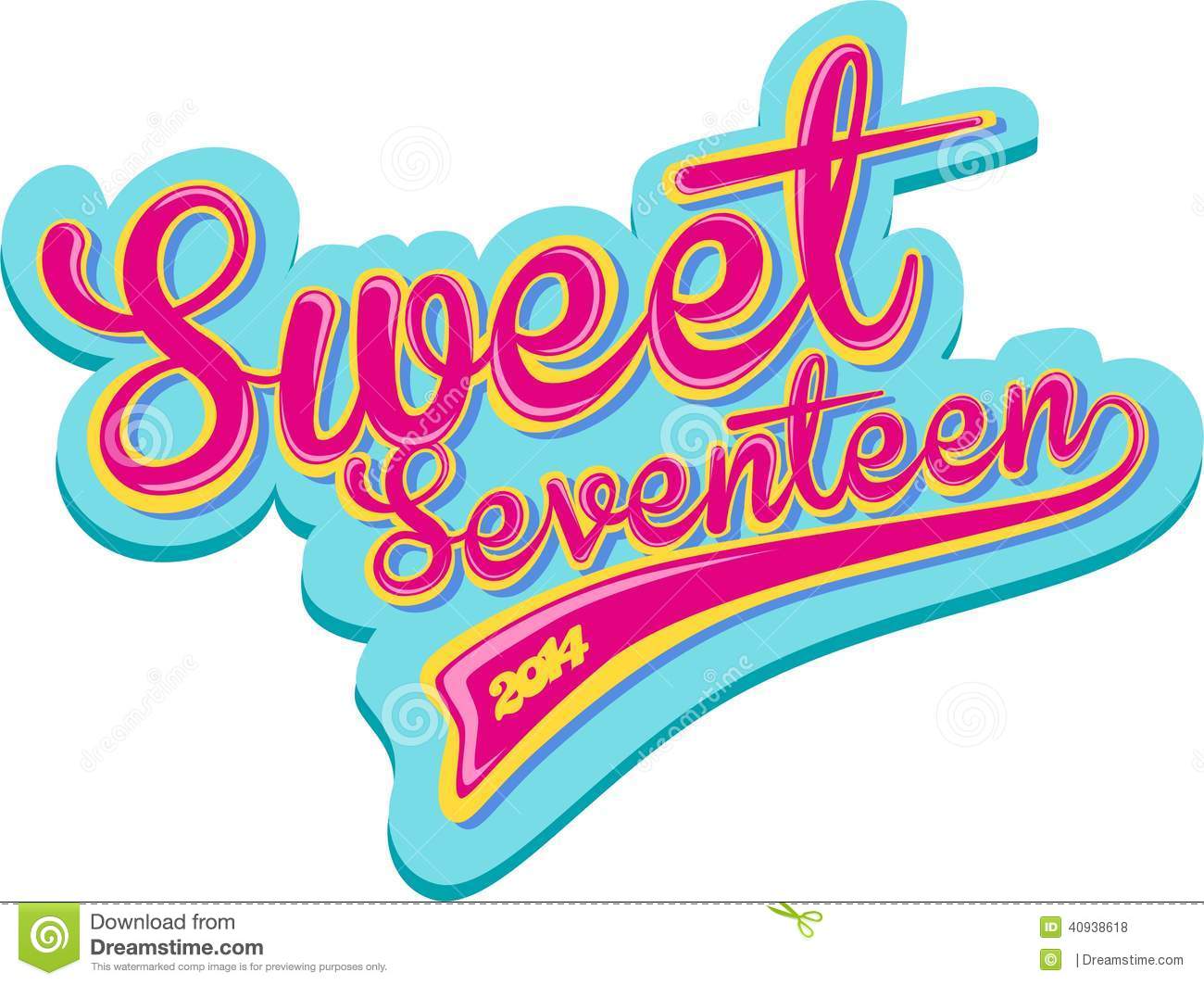 Detail Happy Sweet Seventeen Lettering Nomer 9