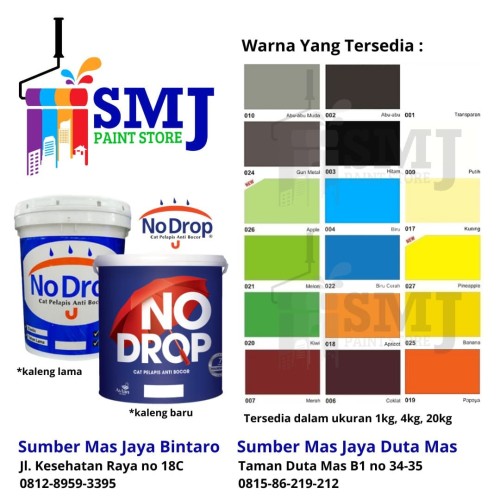 Detail Harga Cat No Drop Warna Putih Nomer 40