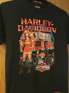 Detail Harley Davidson Firefighter T Shirt Nomer 5