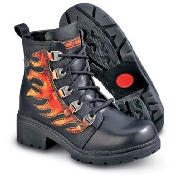 Detail Harley Davidson Flame Boots Nomer 9