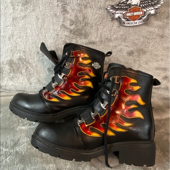 Detail Harley Davidson Flame Boots Nomer 20