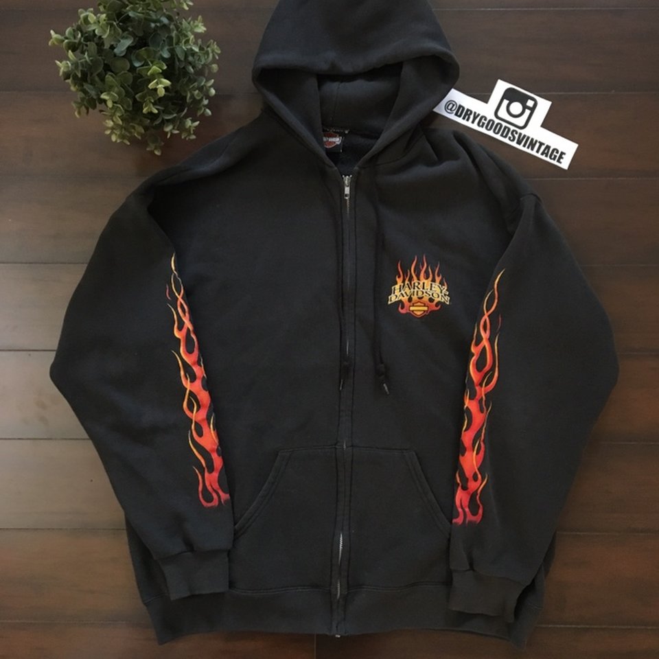 Detail Harley Davidson Flame Hoodie Nomer 3