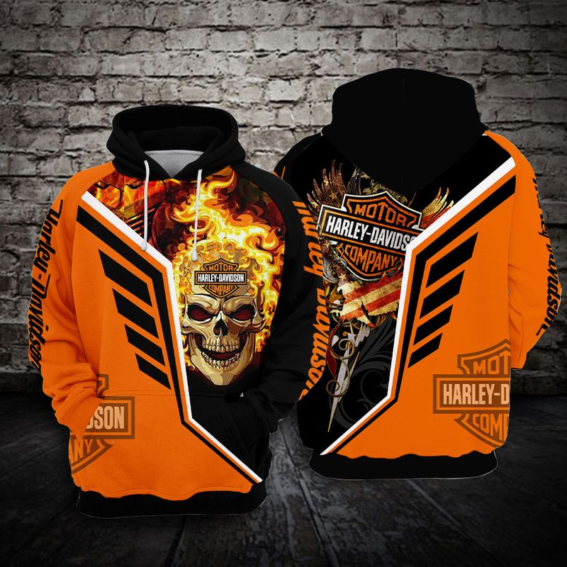 Detail Harley Davidson Flame Hoodie Nomer 35