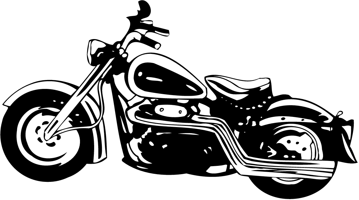 Harley Davidson Motorcycle Clipart Black And White - KibrisPDR