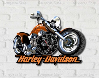 Detail Harley Davidson Motorcycle Wall Clock Nomer 49