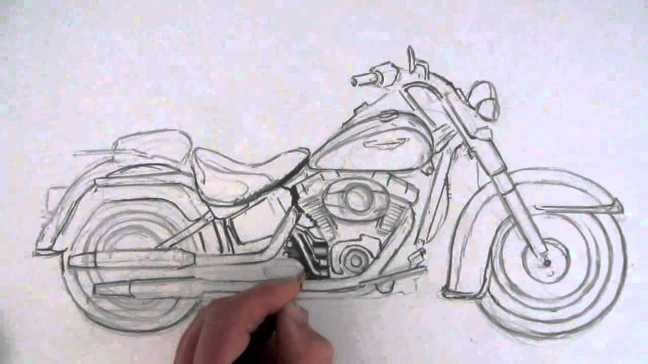 Detail Harley Davidson Pencil Drawings Nomer 12