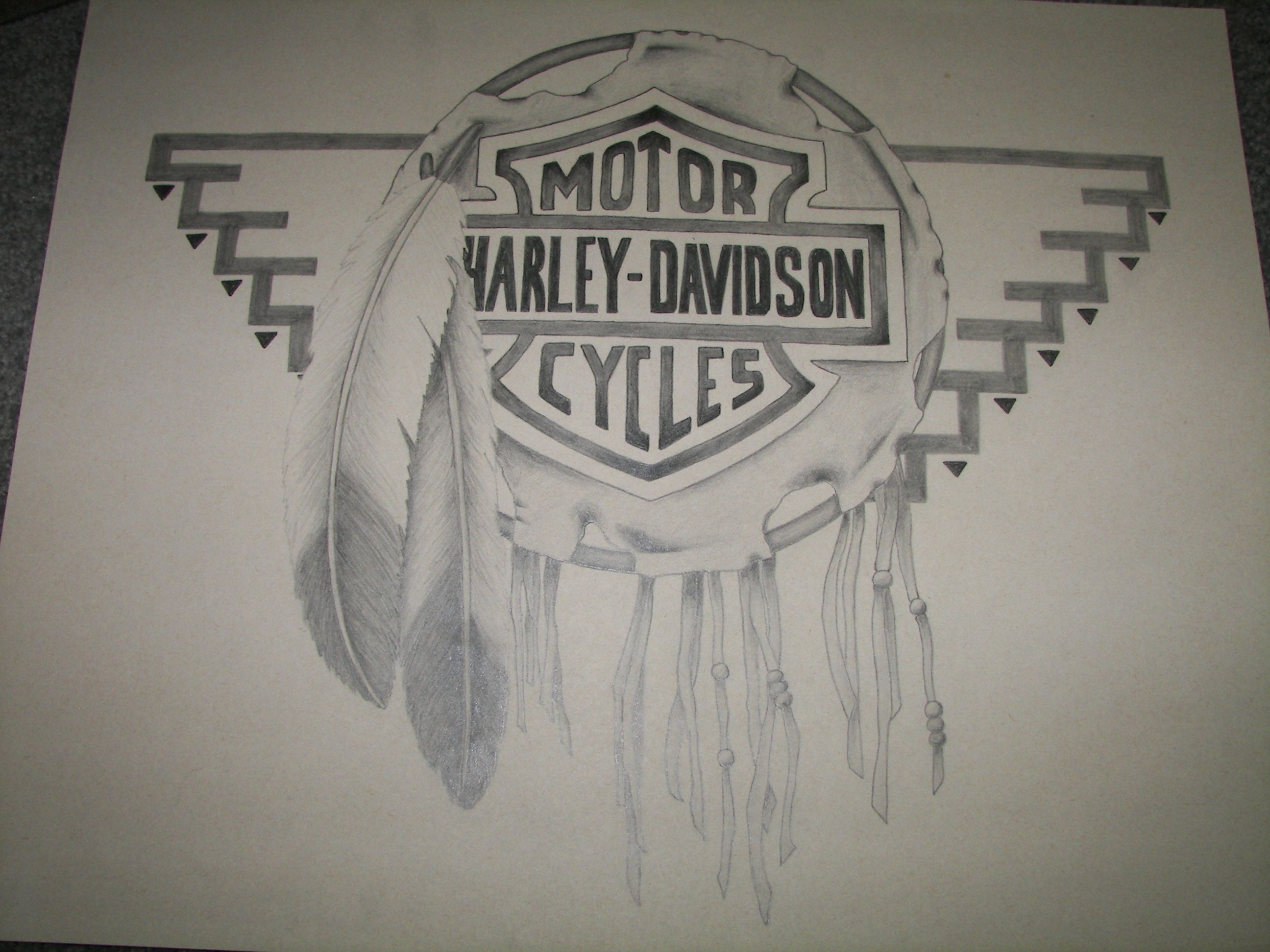 Detail Harley Davidson Pencil Drawings Nomer 17