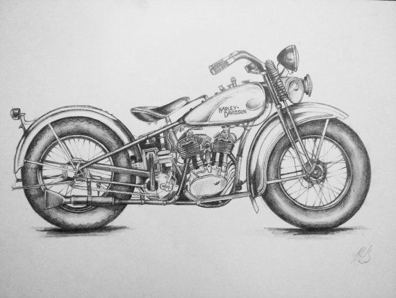 Detail Harley Davidson Pencil Drawings Nomer 2