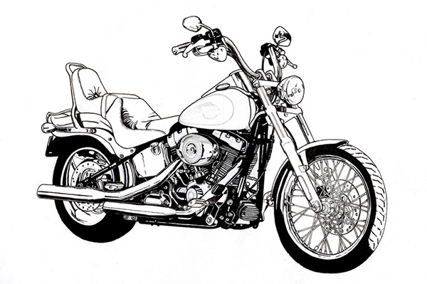 Detail Harley Davidson Pencil Drawings Nomer 20