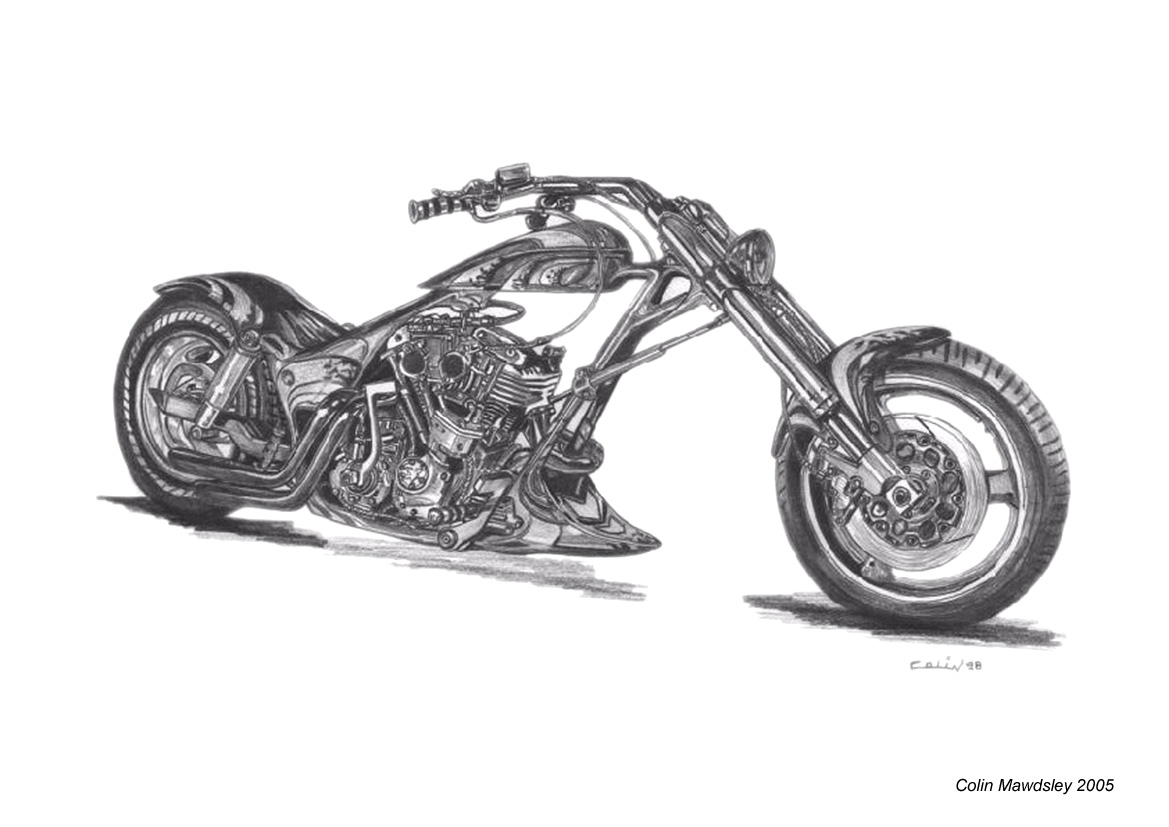 Detail Harley Davidson Pencil Drawings Nomer 35