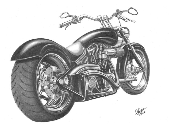 Detail Harley Davidson Pencil Drawings Nomer 42