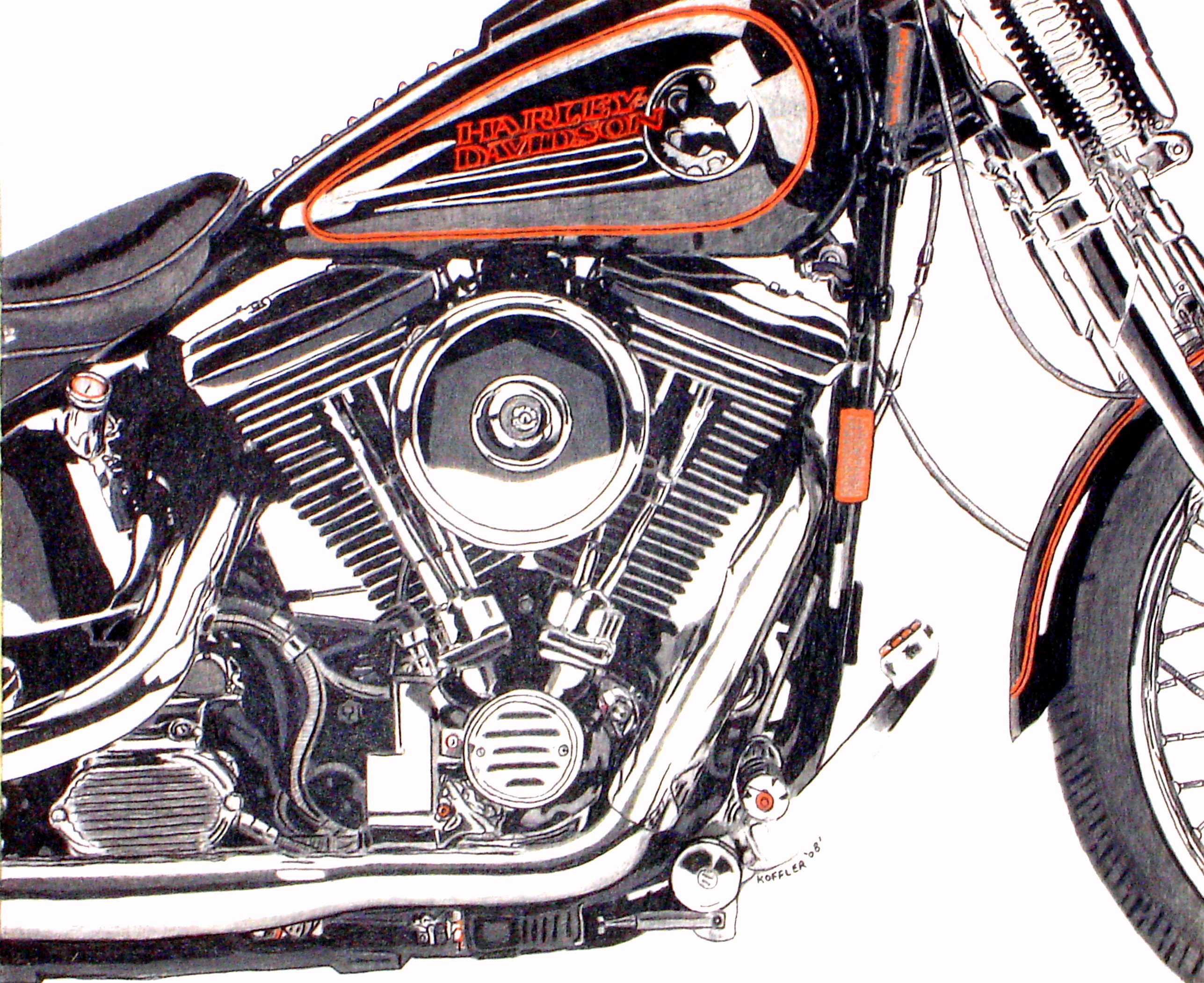 Detail Harley Davidson Pencil Drawings Nomer 51