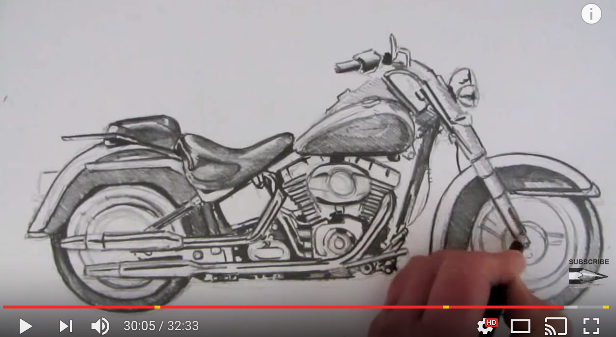 Detail Harley Davidson Pencil Drawings Nomer 9