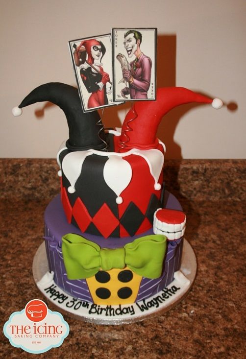 Detail Harley Quinn And Joker Birthday Cake Nomer 3