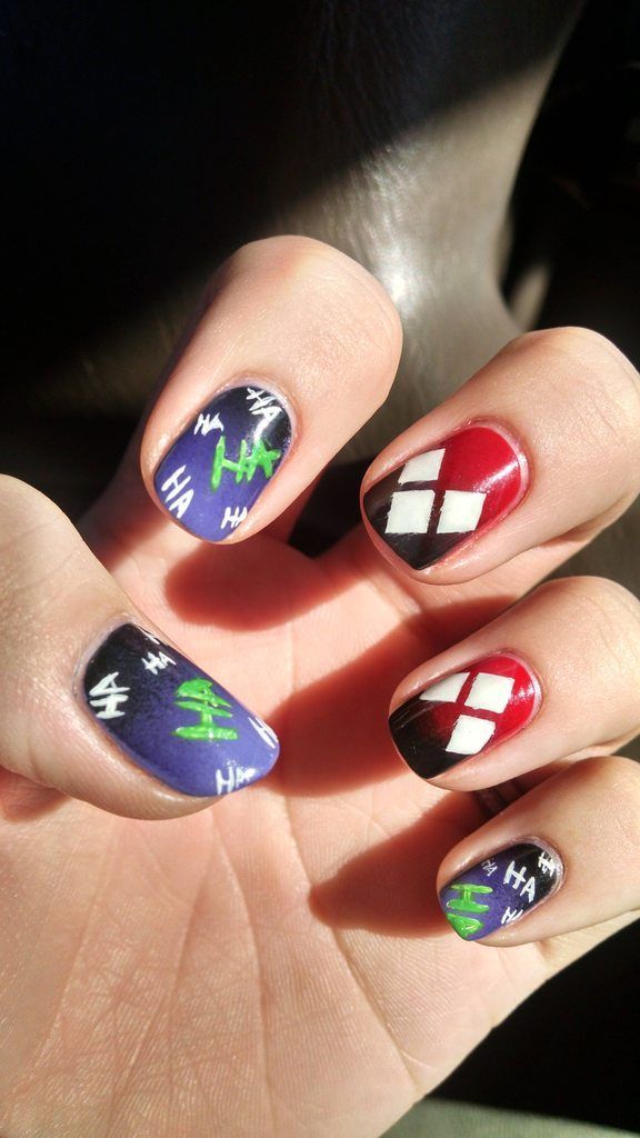 Harley Quinn And Joker Nail Designs - KibrisPDR