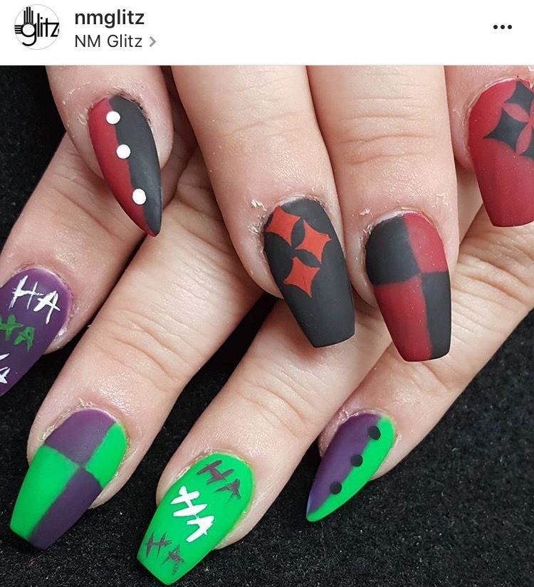 Detail Harley Quinn And Joker Nail Designs Nomer 5