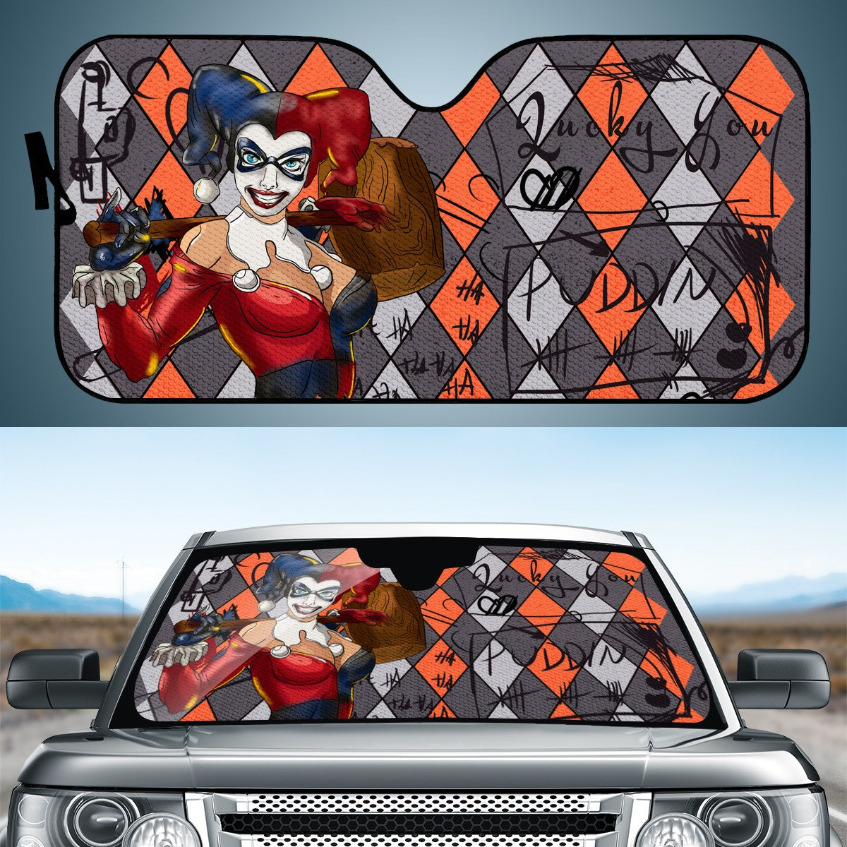 Detail Harley Quinn Car Sun Shade Nomer 4