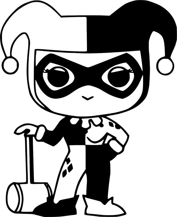 Detail Harley Quinn Clipart Black And White Nomer 18