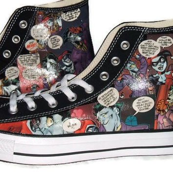 Detail Harley Quinn Converse Shoes Nomer 42