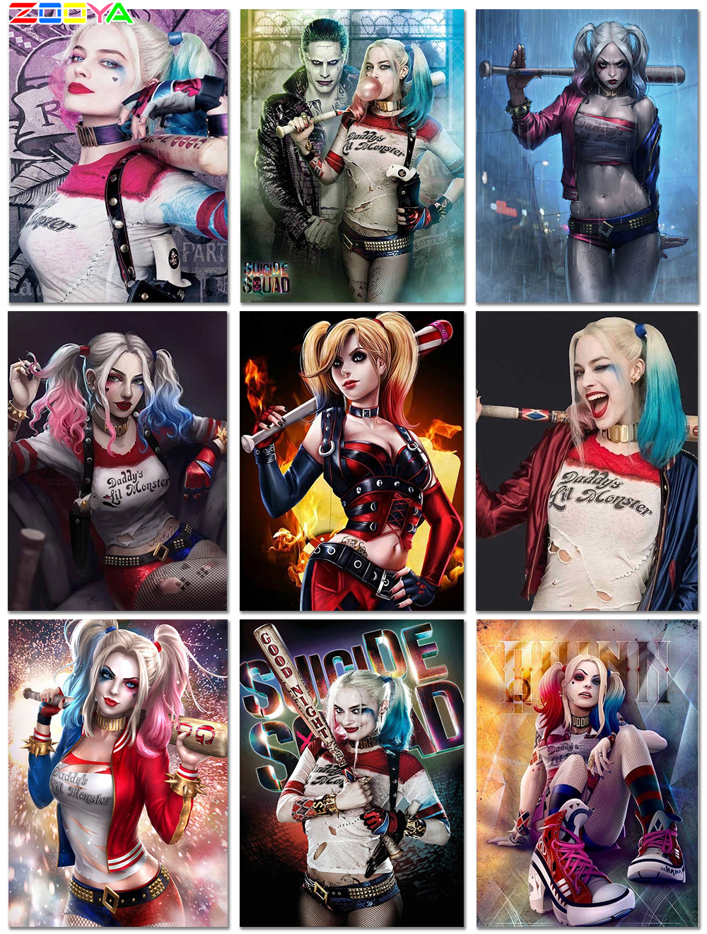 Detail Harley Quinn Diamond Painting Nomer 8