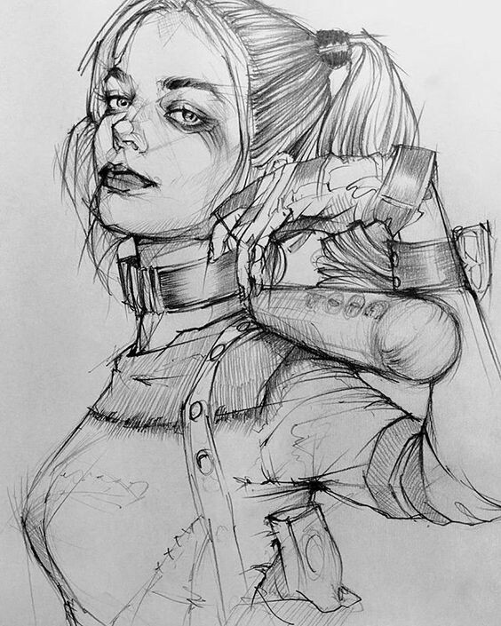 Detail Harley Quinn Drawings In Pencil Nomer 21