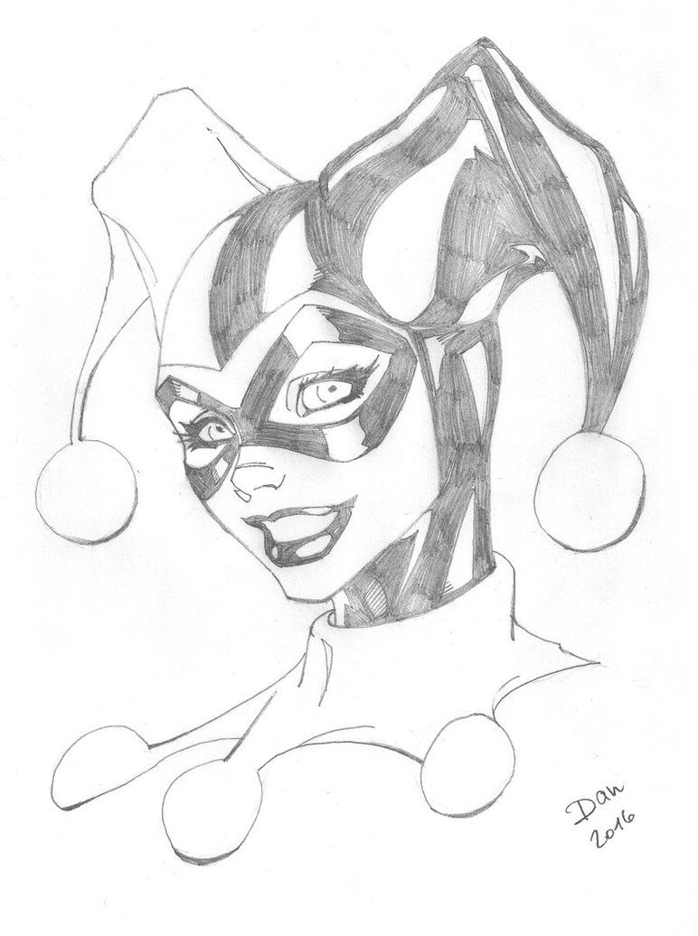 Detail Harley Quinn Pencil Drawings Nomer 20