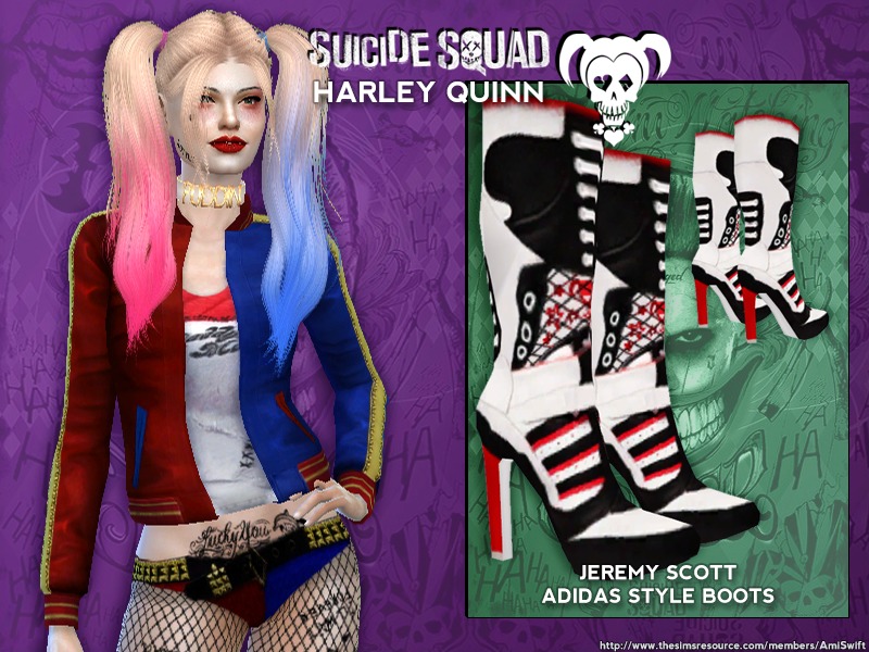 Detail Harley Quinn Shoes Adidas Nomer 35