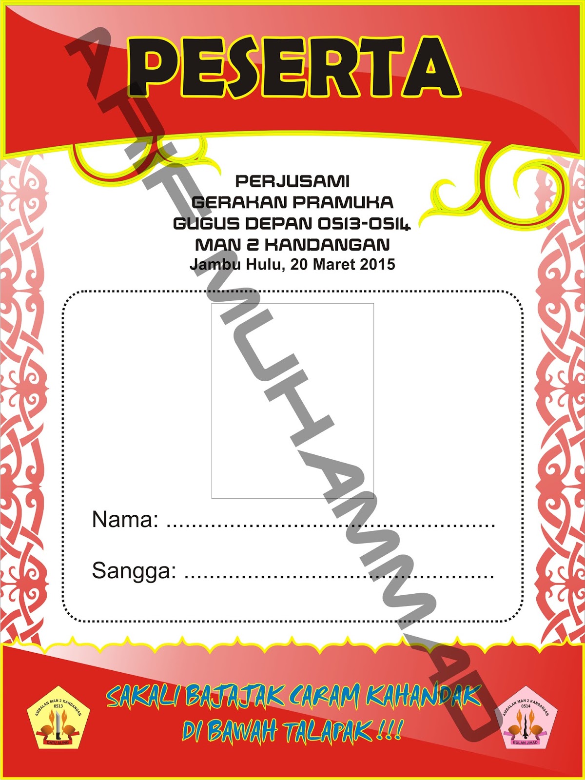 Detail Desain Id Card Pramuka Nomer 20