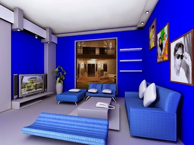 Detail Desain Interior Rumah Warna Biru Nomer 12