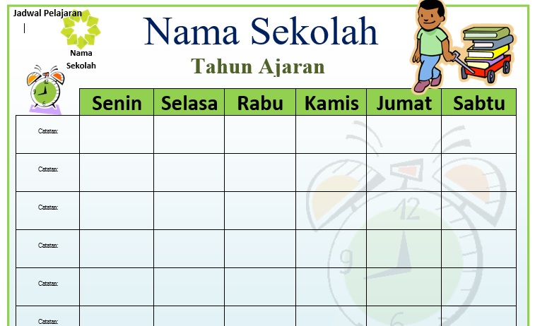 Detail Desain Jadwal Pelajaran Sekolah Nomer 26