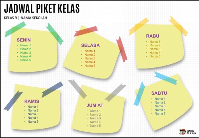 Detail Desain Jadwal Piket Nomer 4