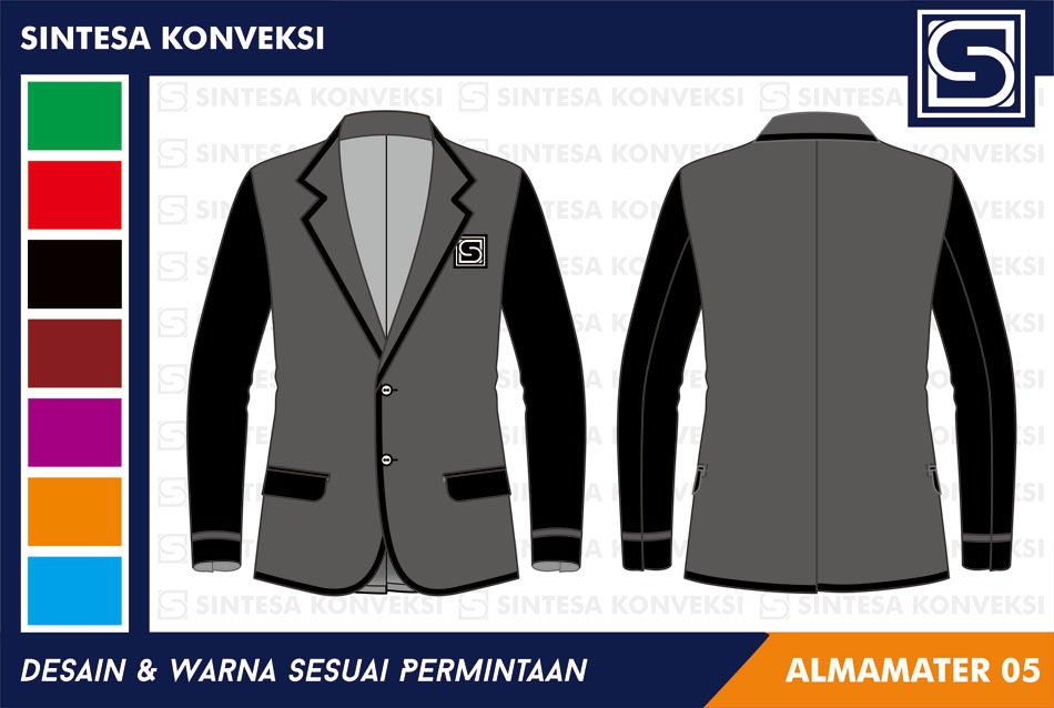 Detail Desain Jaket Almamater Polos Nomer 12