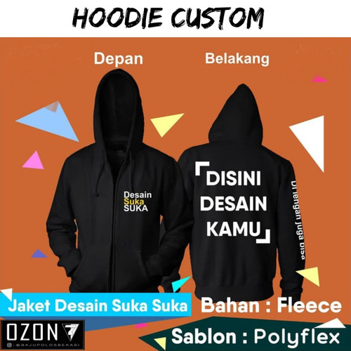 Detail Desain Jaket Hoodie Polos Nomer 33