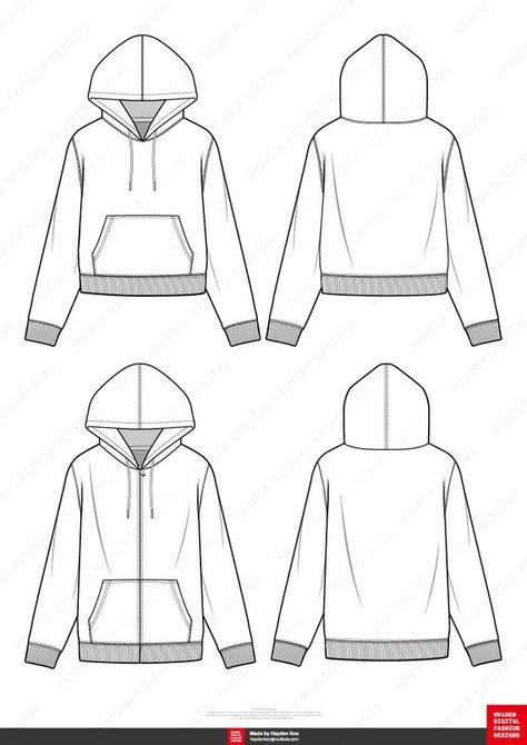 Detail Desain Jaket Hoodie Polos Depan Belakang Nomer 25