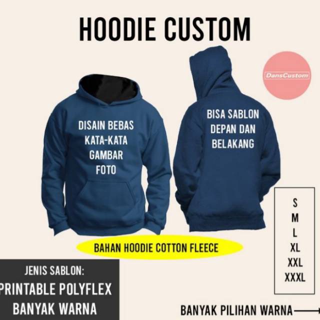 Detail Desain Jaket Hoodie Polos Depan Belakang Nomer 49