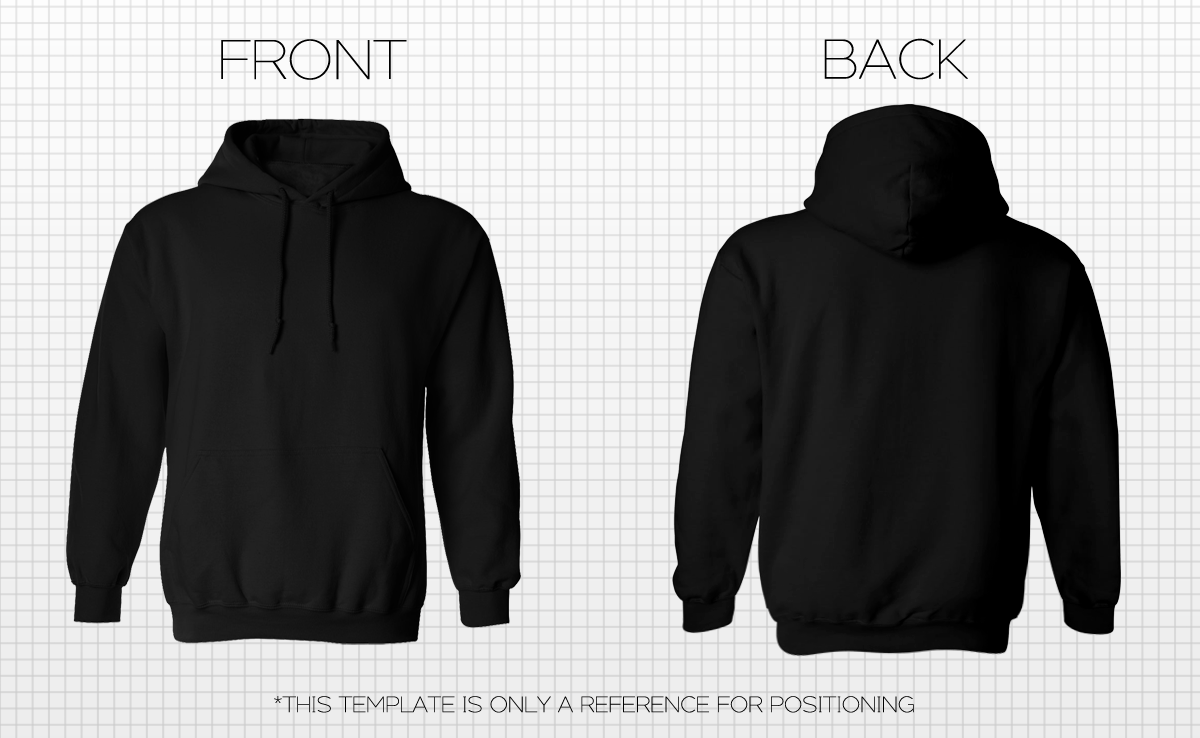 Desain Jaket Hoodie Polos Depan Belakang Hitam - KibrisPDR