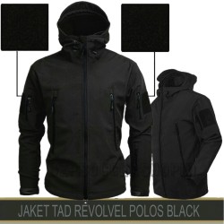 Detail Desain Jaket Hoodie Polos Depan Belakang Hitam Nomer 40