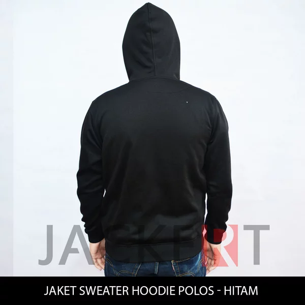 Detail Desain Jaket Hoodie Polos Mentahan Sweater Hitam Polos Depan Belakang Nomer 16