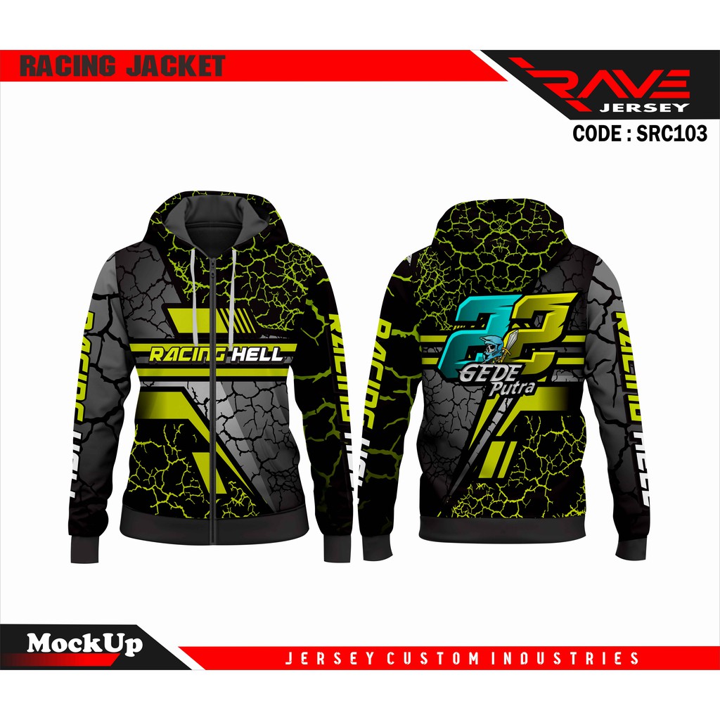 Detail Desain Jaket Jersey Racing Polos Nomer 45