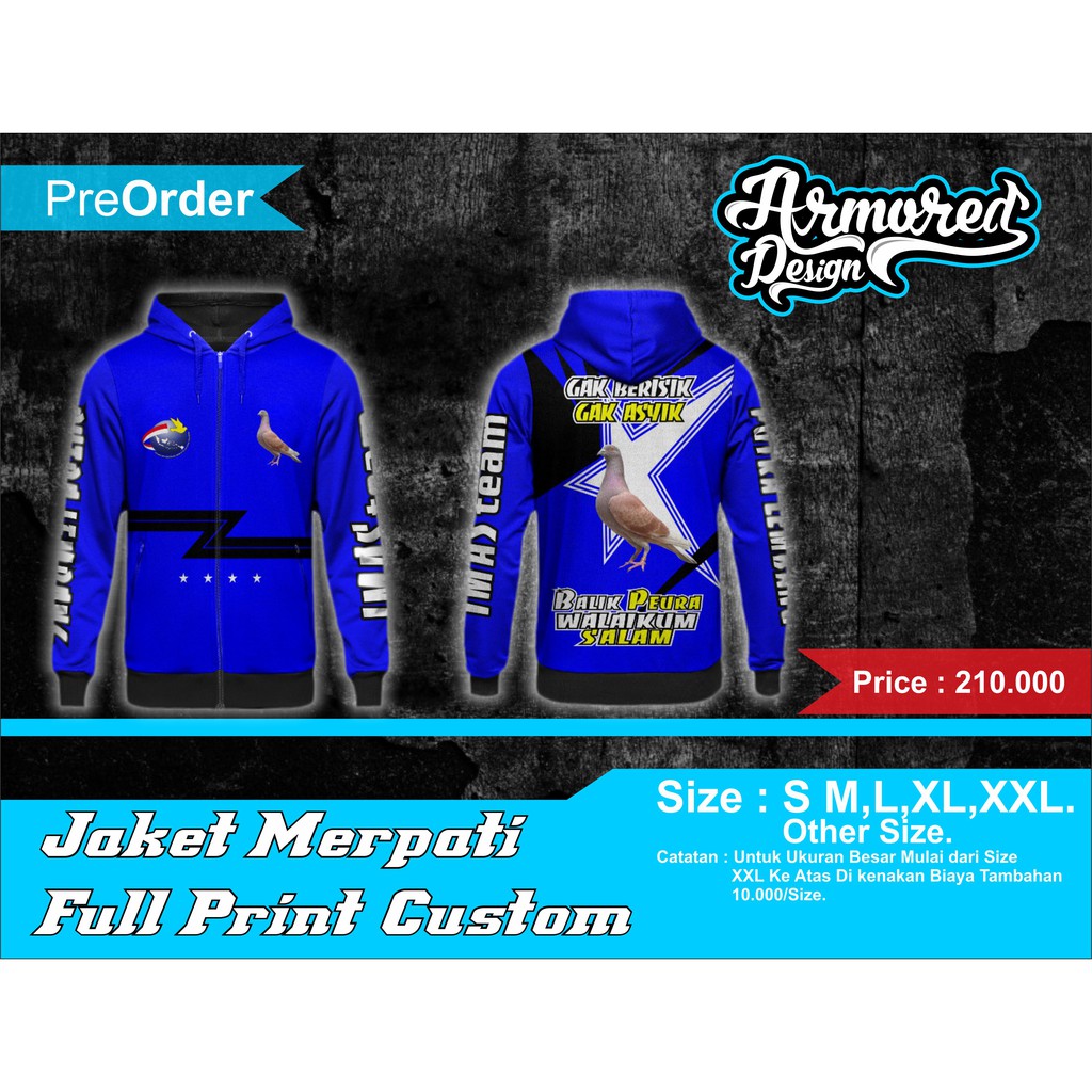 Detail Desain Jaket Team Merpati Nomer 45