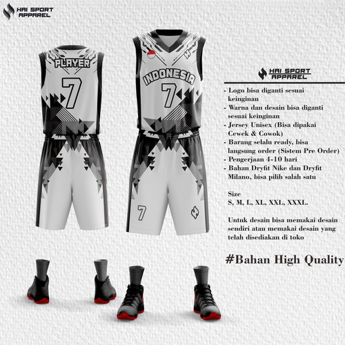 Detail Desain Jersey Basket Nomer 19